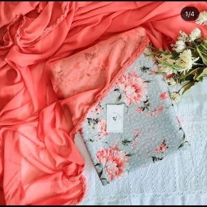 Soft cotton floral unstitched Salwar Kameez fabric